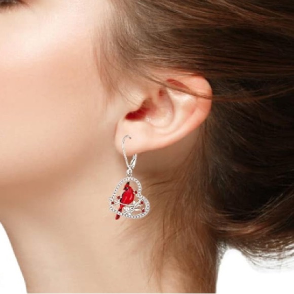 Diamond Cardinal Angel Earrings - Picture 12 of 16